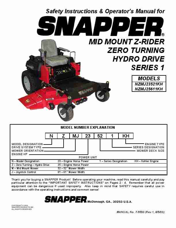 Snapper Lawn Mower NZMJ23521KH, NZMJ25611KH-page_pdf